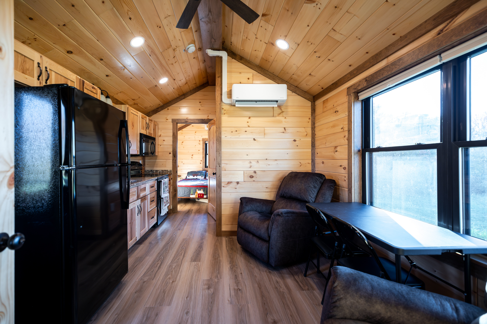 open living space in park model