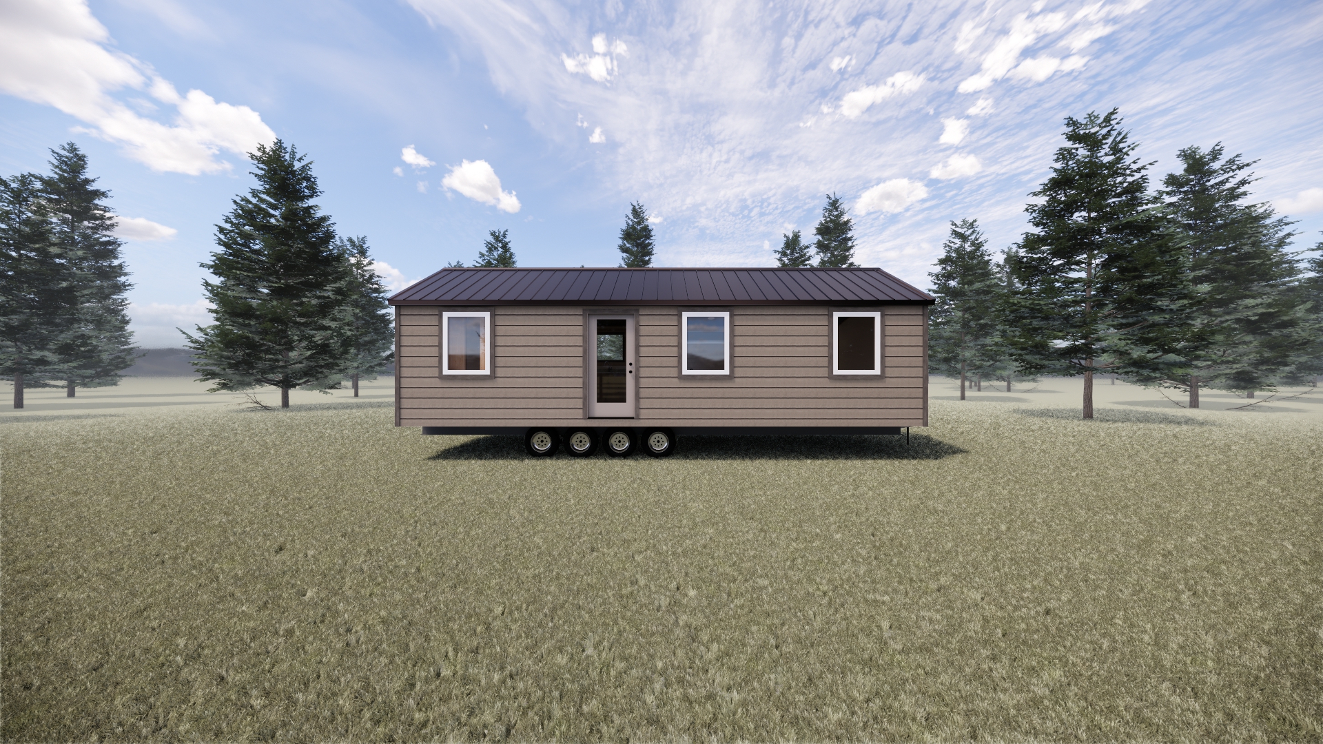 right view of cascade park model exterior - front door