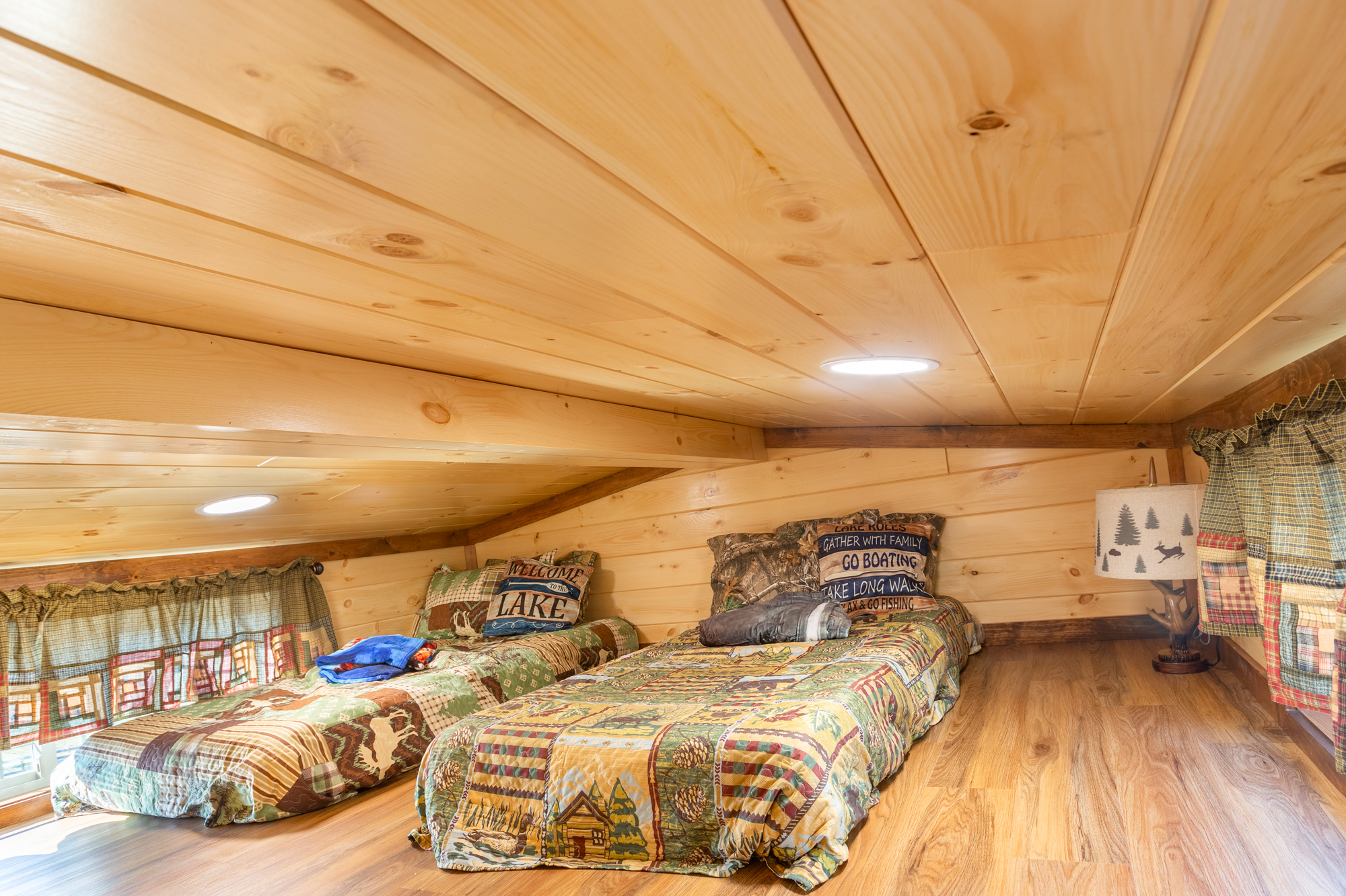 loft space with two bedrooms
