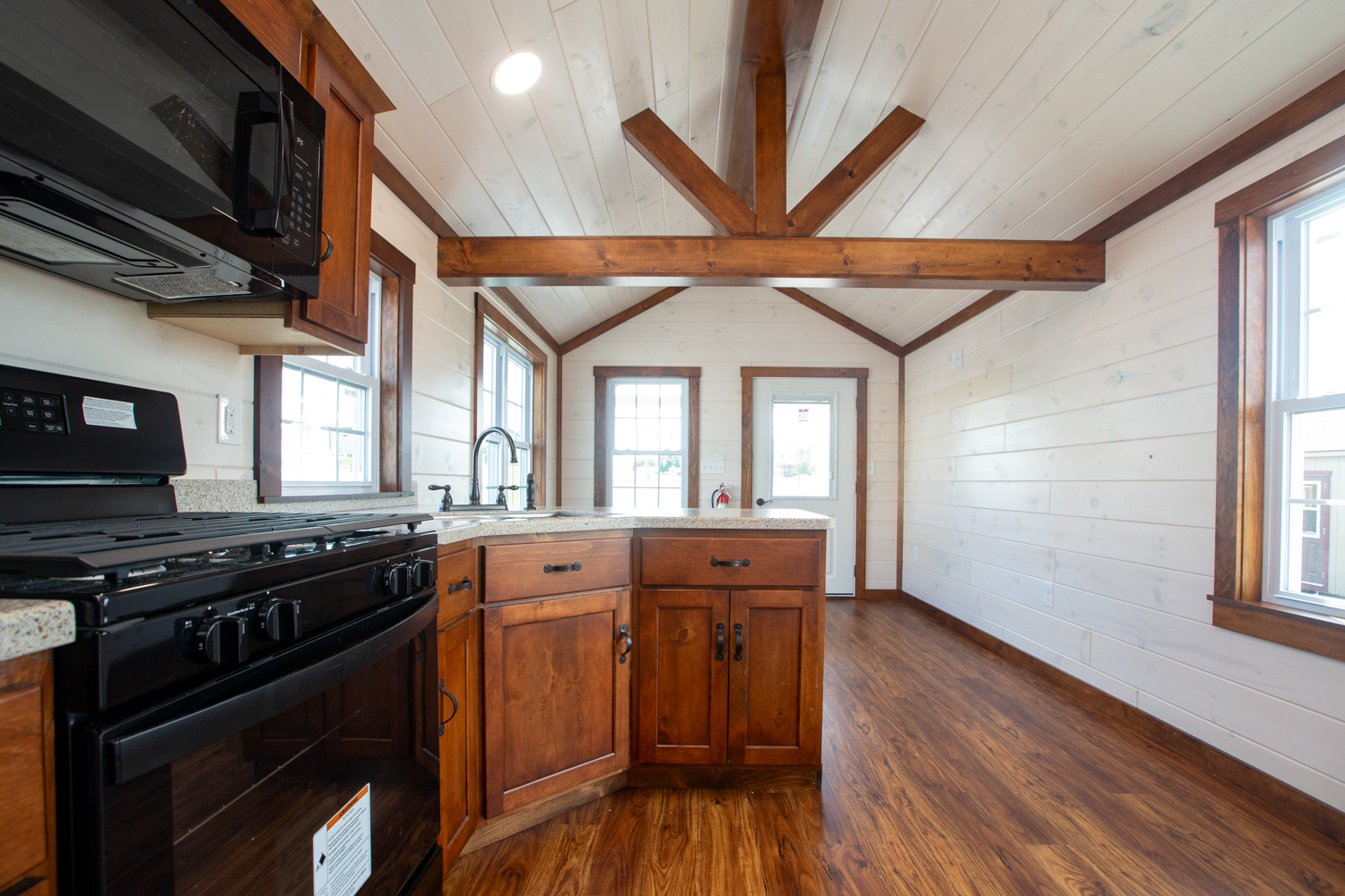 kitchen leading to living space