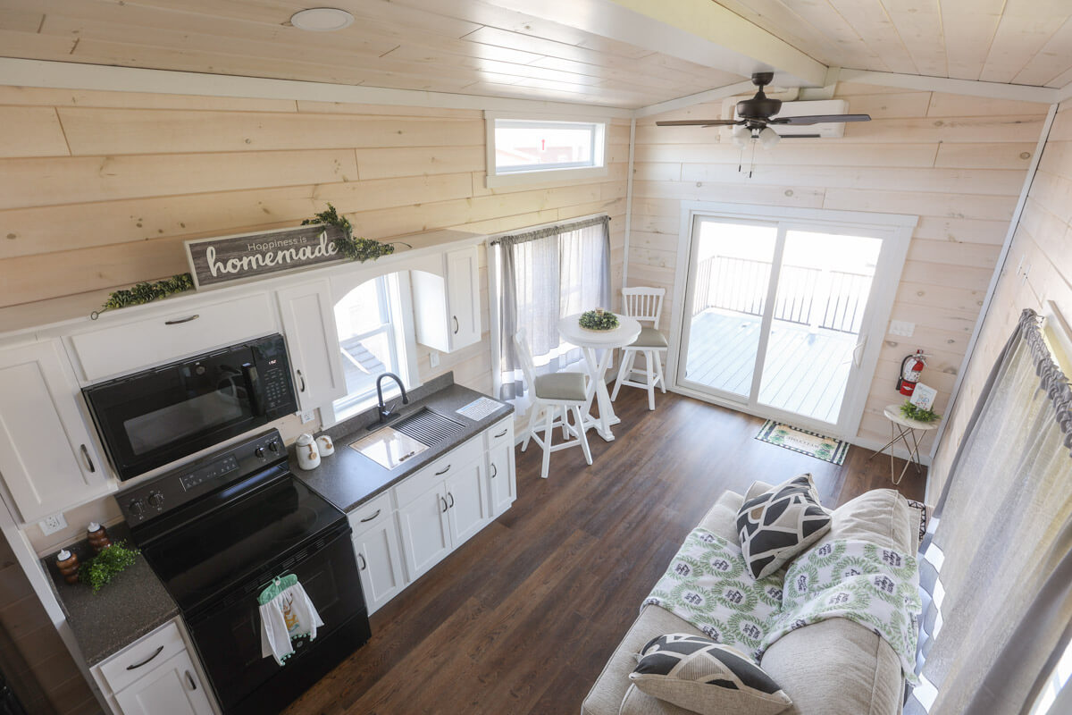 view of living space from loft